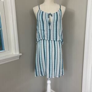 Splendid Striped Front Keyhole Dress
